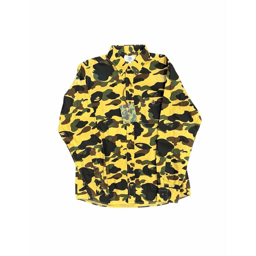 Size L - Bape Camo Button Up Camo Long Sleeve Shirt NEW!